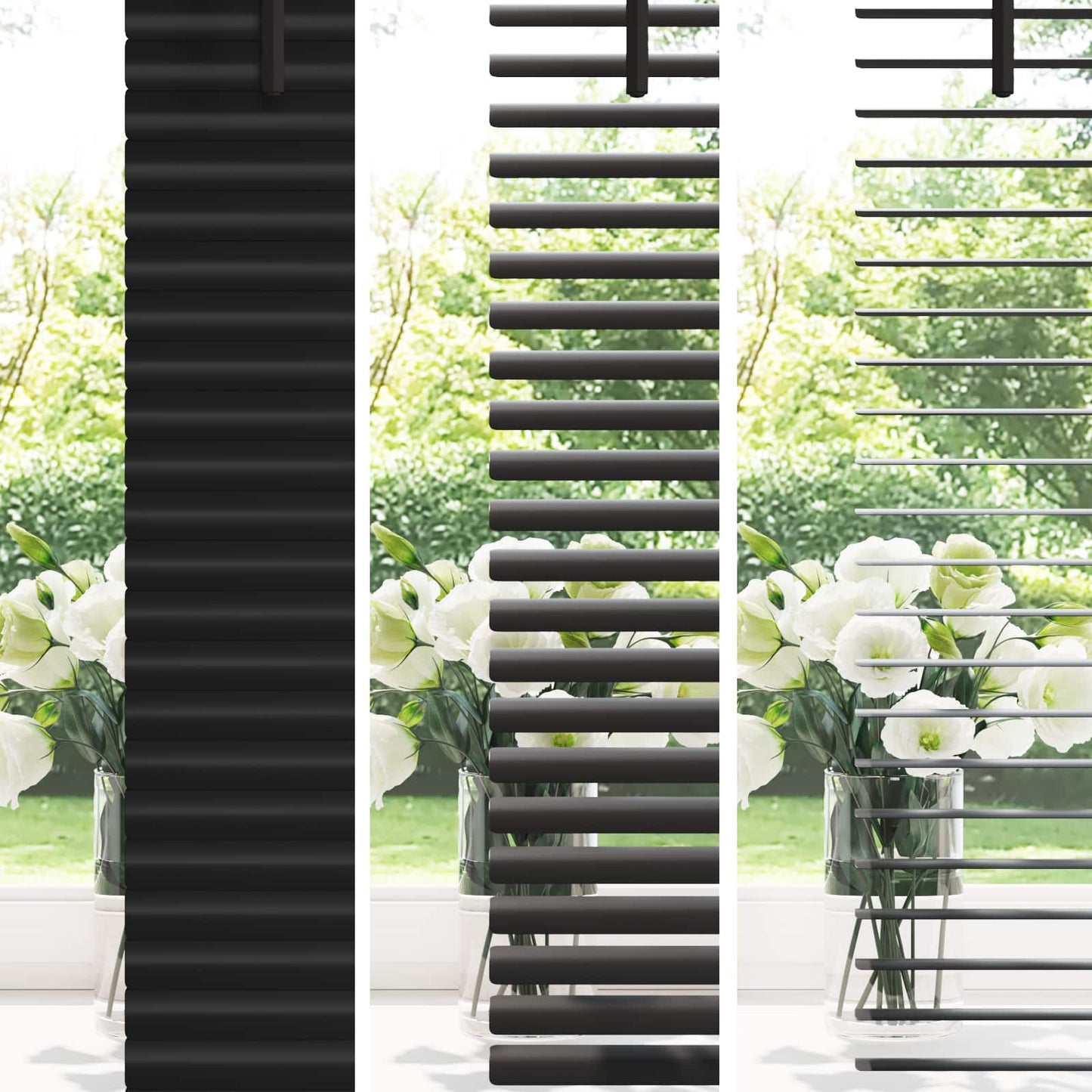 Venetiansk persienne Svart 150 x 140 cm PVC