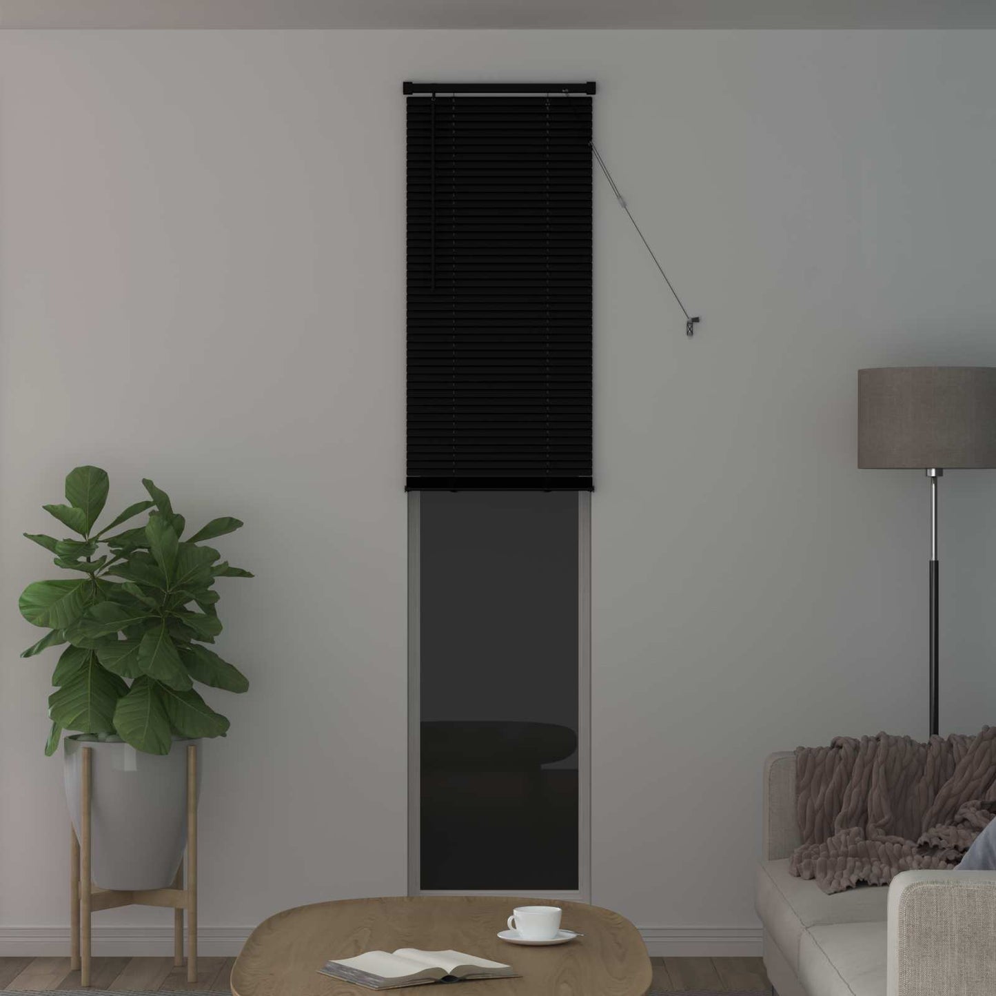 Venetiansk persienne Svart 213 x 40 cm 25 mm PVC