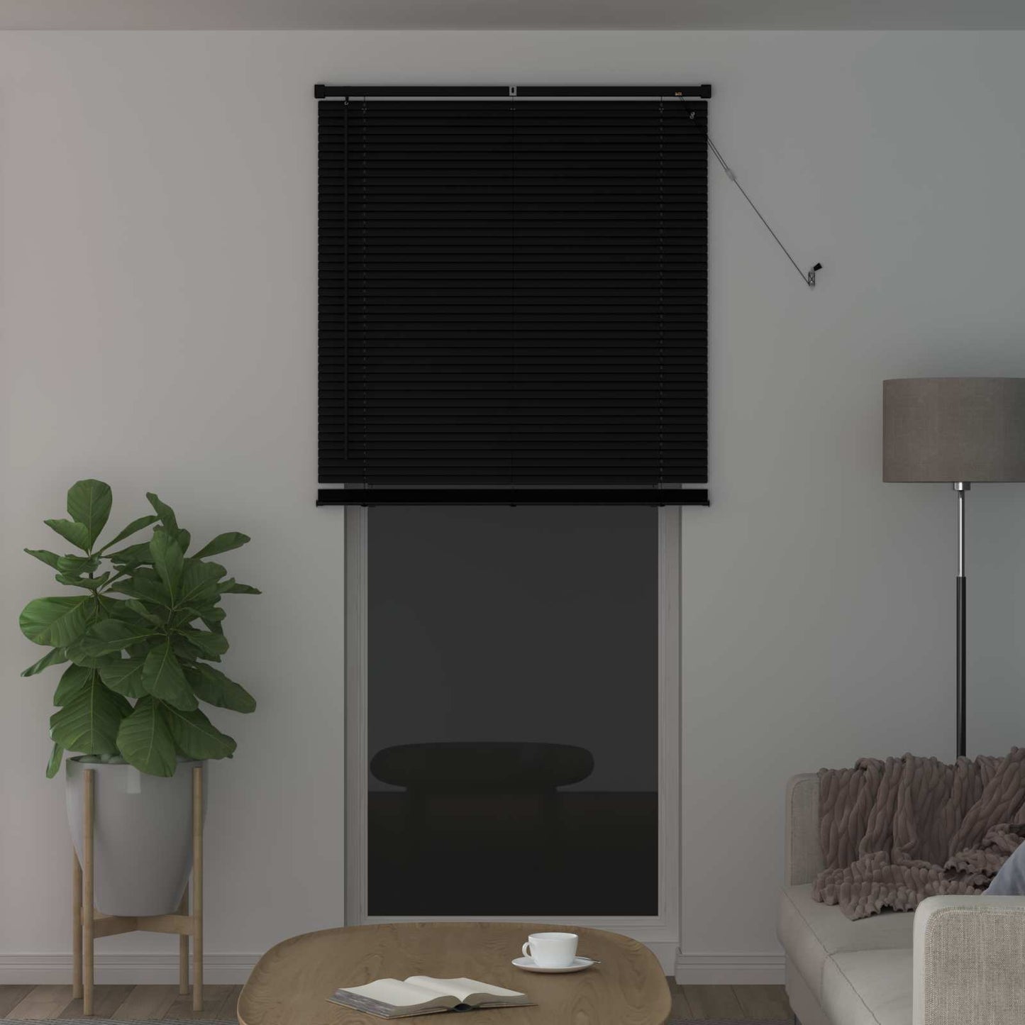 Venetiansk persienne Svart 213 x 90 cm 25 mm PVC