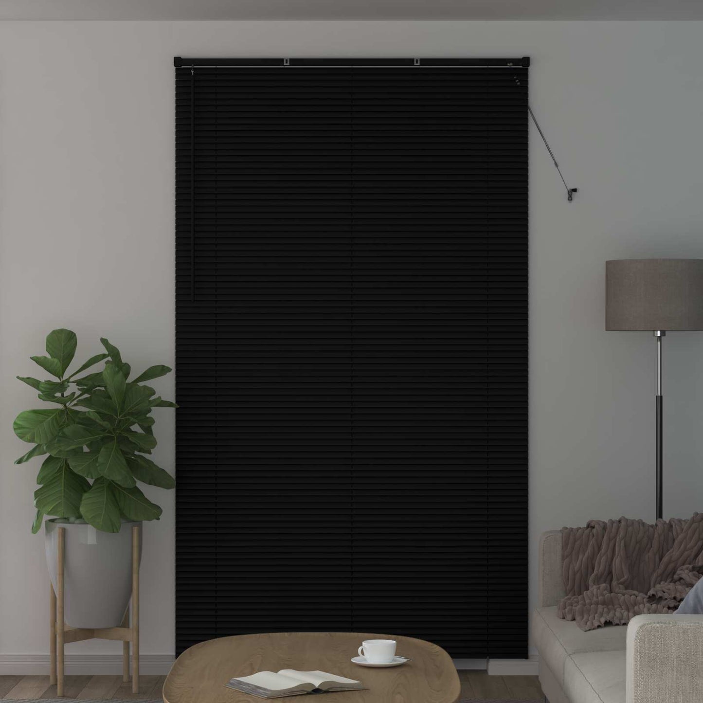 Venetiansk persienne Svart 213 x 130 cm 25 mm PVC