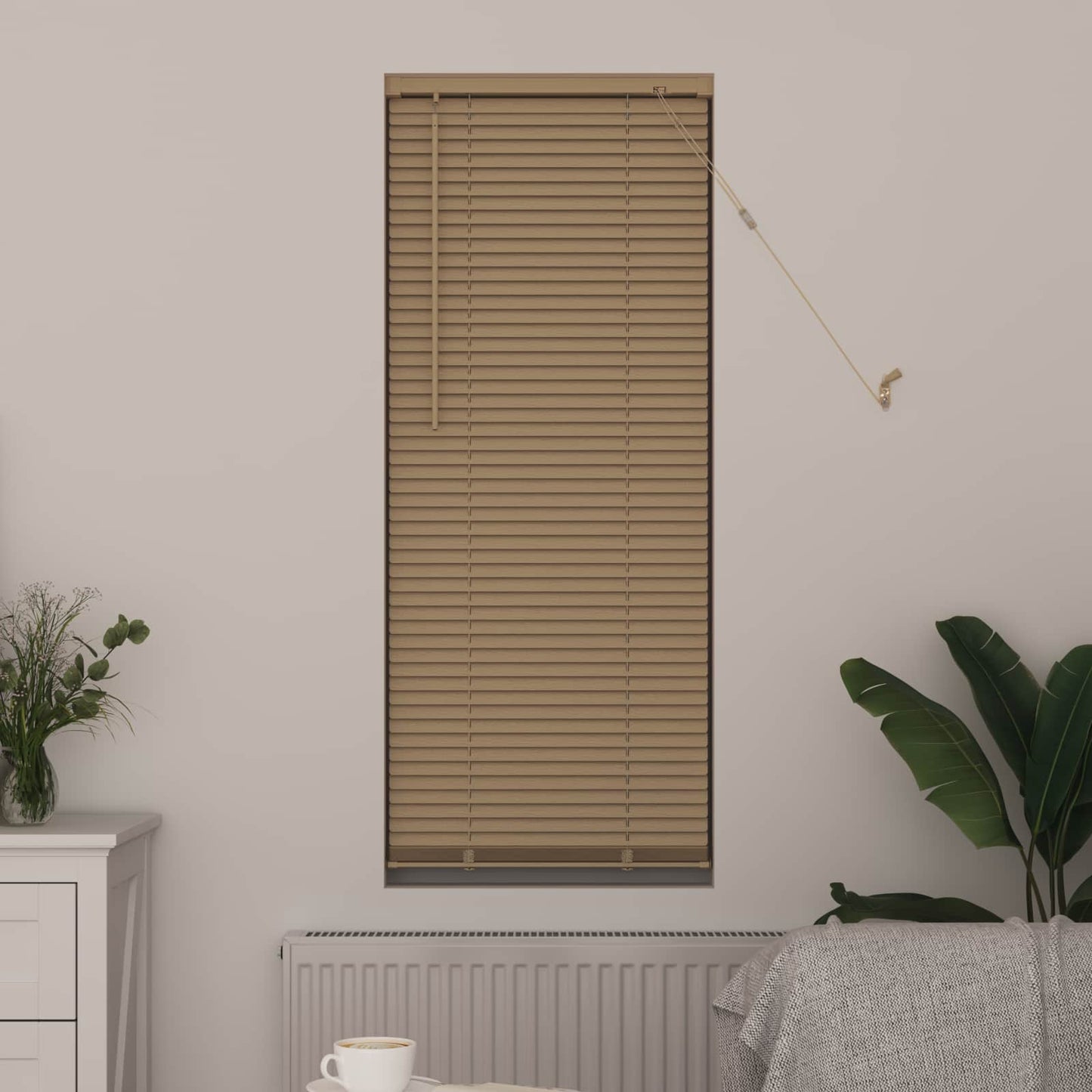 Venetiansk persienne Lys Brun med Mønster 150 x 50 cm 25 mm PVC