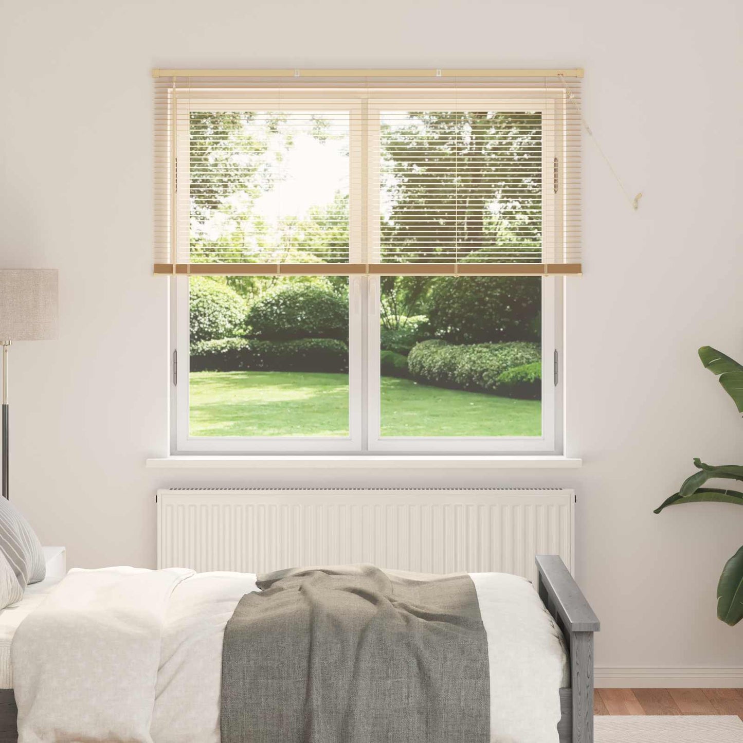 Venetiansk persienne Lys Brun med Mønster 150 x 140 cm 25 mm