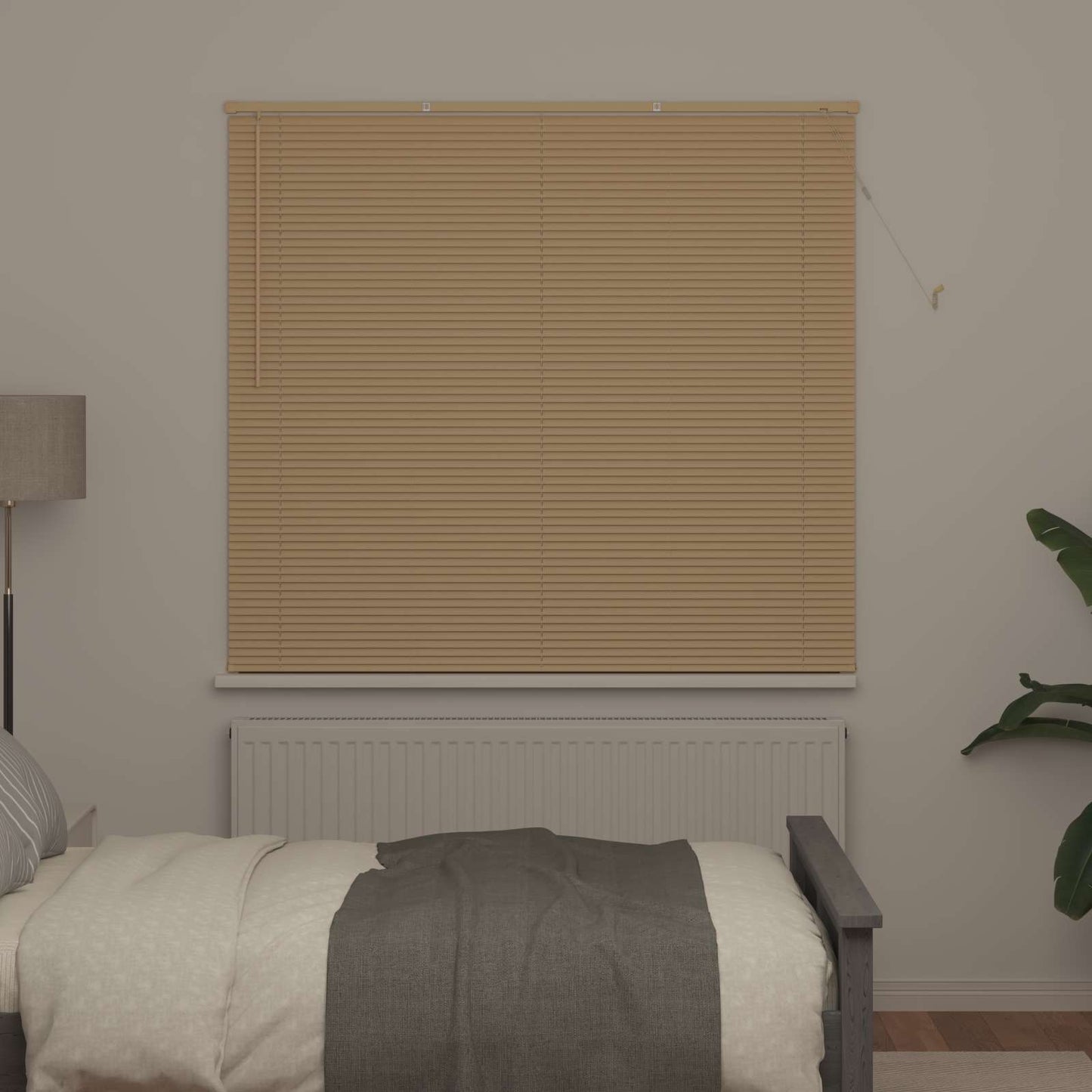 Venetiansk persienne Lys Brun med Mønster 150 x 160 cm 25 mm