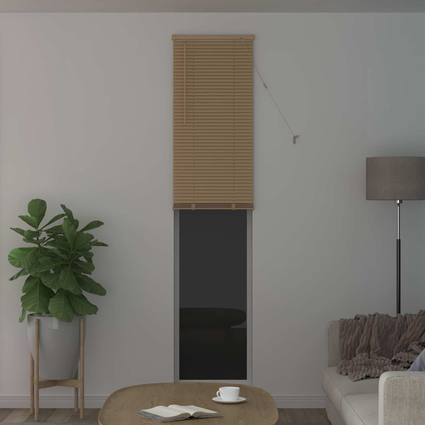 Venetiansk persienne Lys Brun med Mønster 213 x 60 cm 25 mm PVC