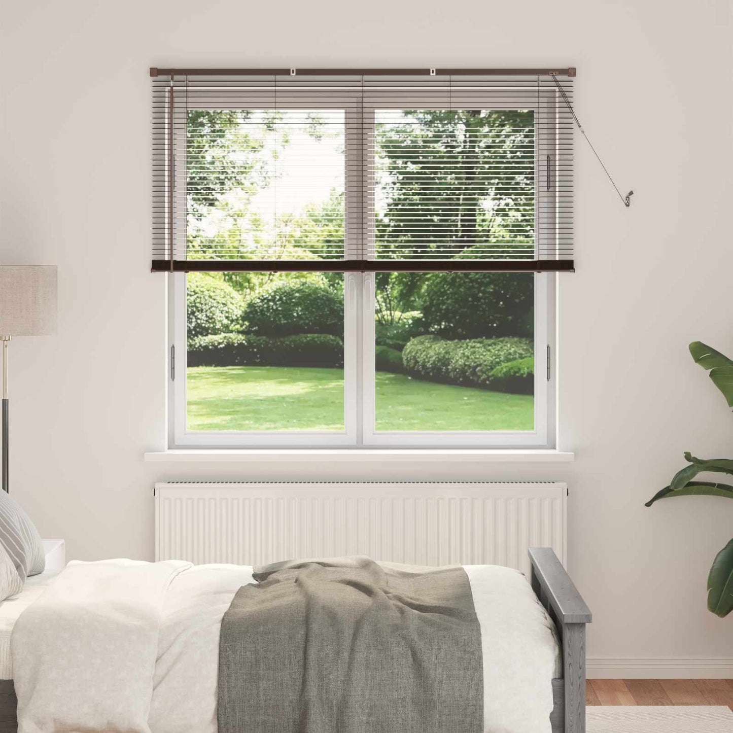 Venetiansk persienne Mørk brun 160 x 150 cm 25 mm PVC