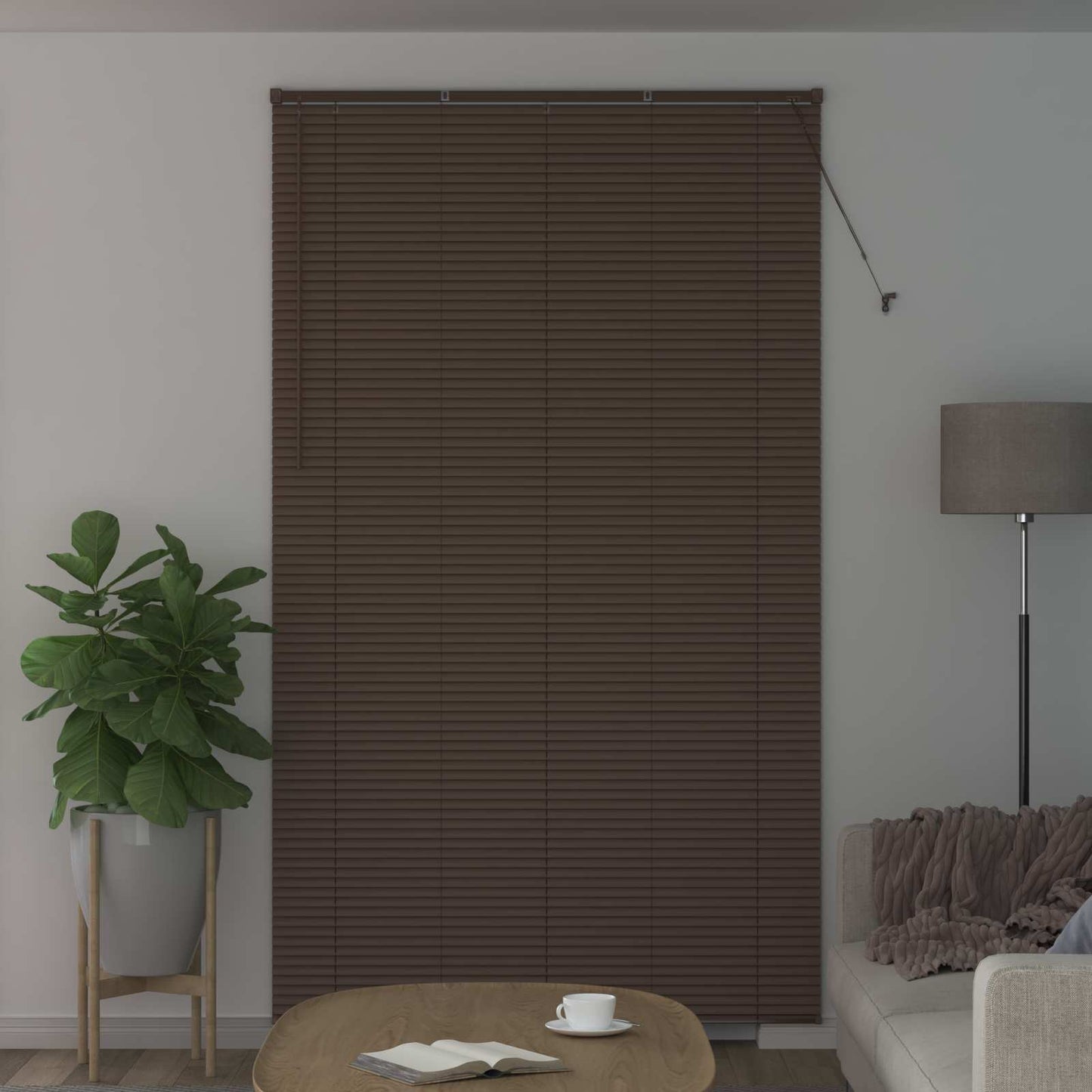 Venetiansk persienne Mørk Brun med Mønster 213 x 160 cm PVC vidaXL