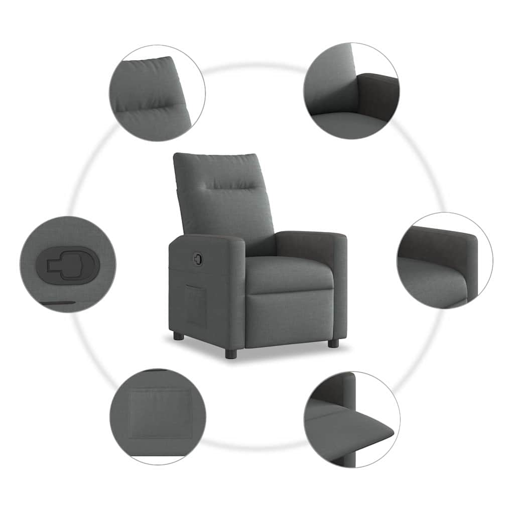 Reclinerstol Mørkegrå stoff