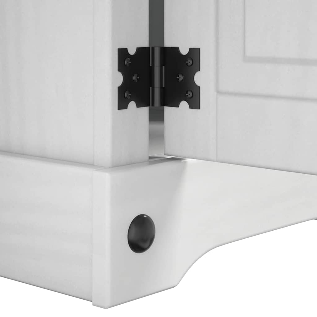 Nattbord med skuff Corona Hvit 35 x 32,5 x 58 cm Massiv furu