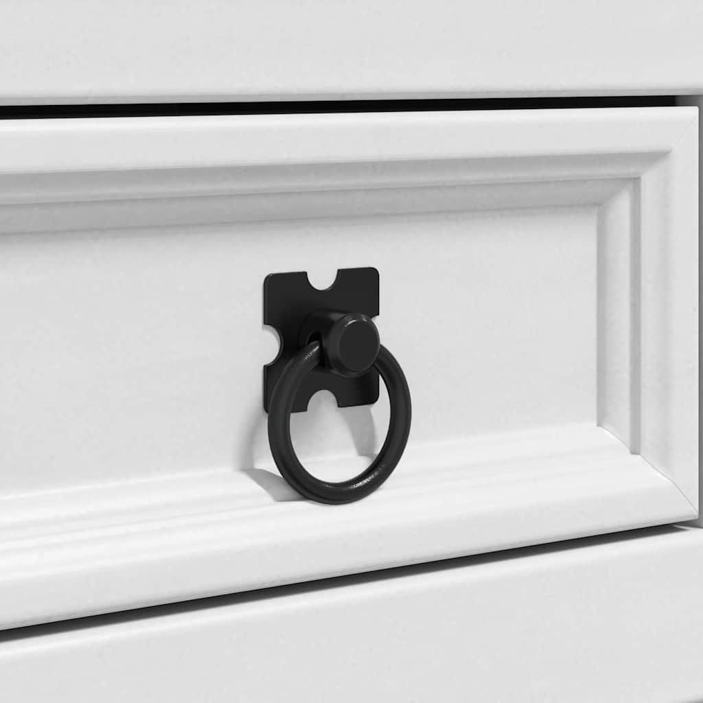 Nattbord med skuff Corona Hvit 35 x 32,5 x 58 cm Massiv furu
