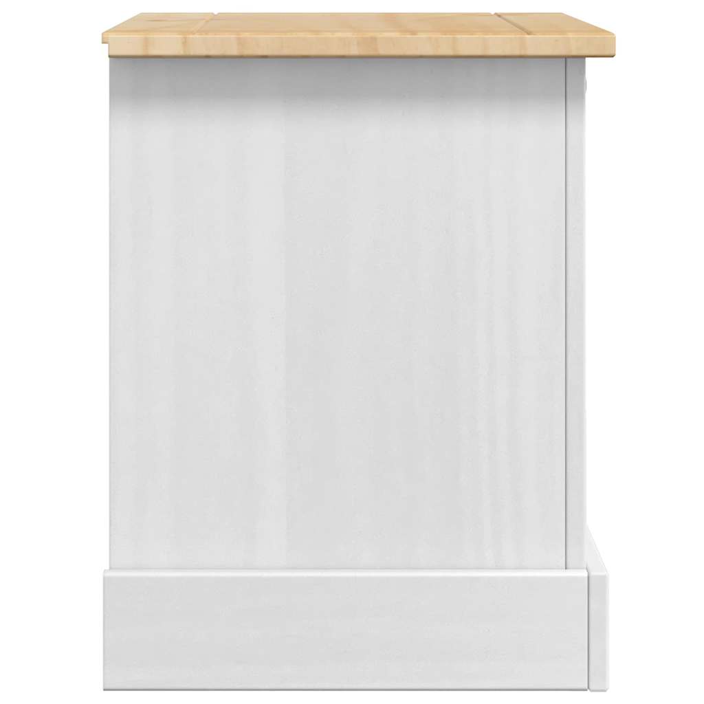 Nattbord med skuff Corona Hvit 53 x 39 x 47 cm Massiv furu