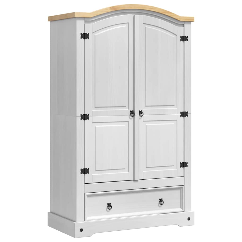 Garderobeskap med dør Corona Hvit 101 x 52 x 170 cm Massiv furu
