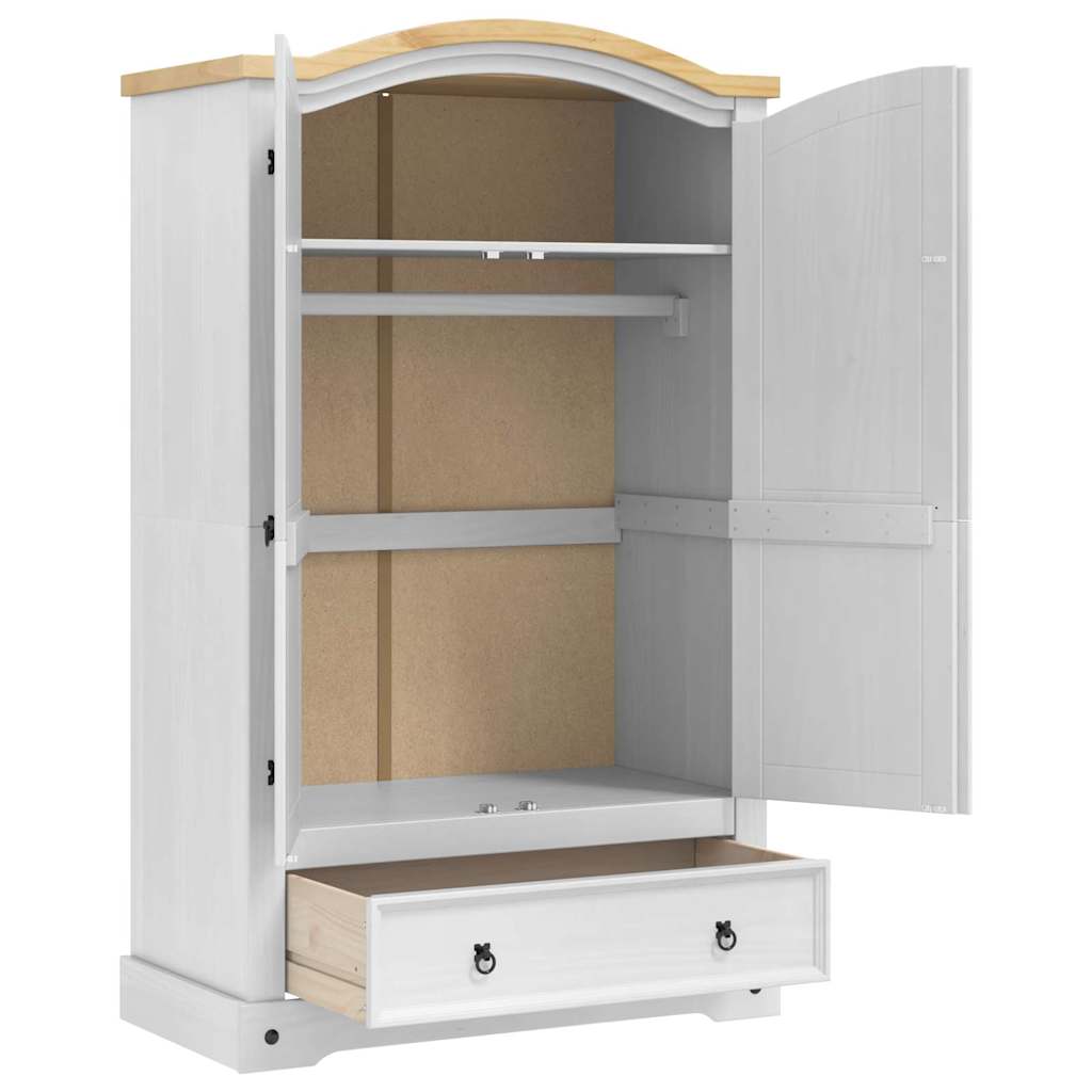 Garderobeskap med dør Corona Hvit 101 x 52 x 170 cm Massiv furu
