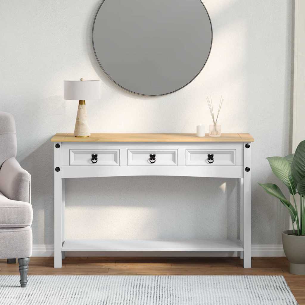 Avlastningsbord Corona Hvit 114 x 34,5 x 73 cm Massiv furu