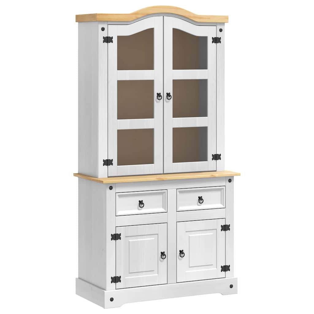 Serviesskap Corona Hvit 100 x 48,5 x 179 cm Massiv furu