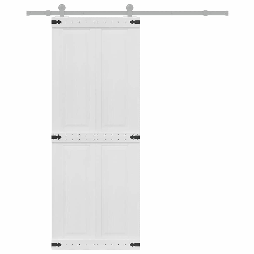 Låvedør Corona Hvit 80 x 210 cm Heltre furu