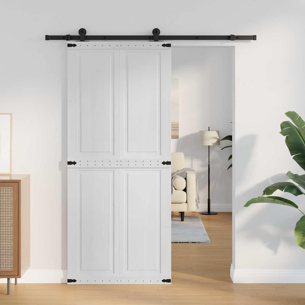 Låvedør Corona Hvit 90 x 210 cm Heltre furu