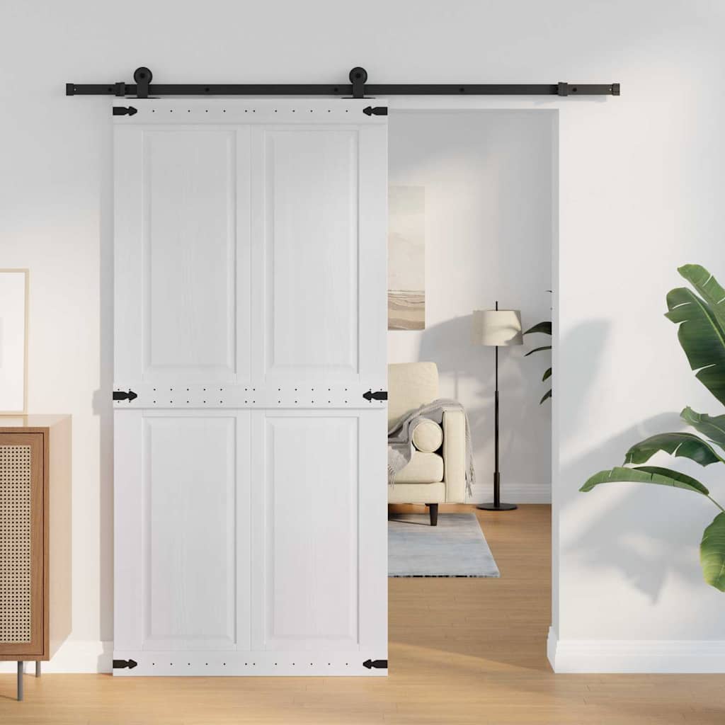 Låvedør Corona Hvit 100 x 210 cm Heltre furu