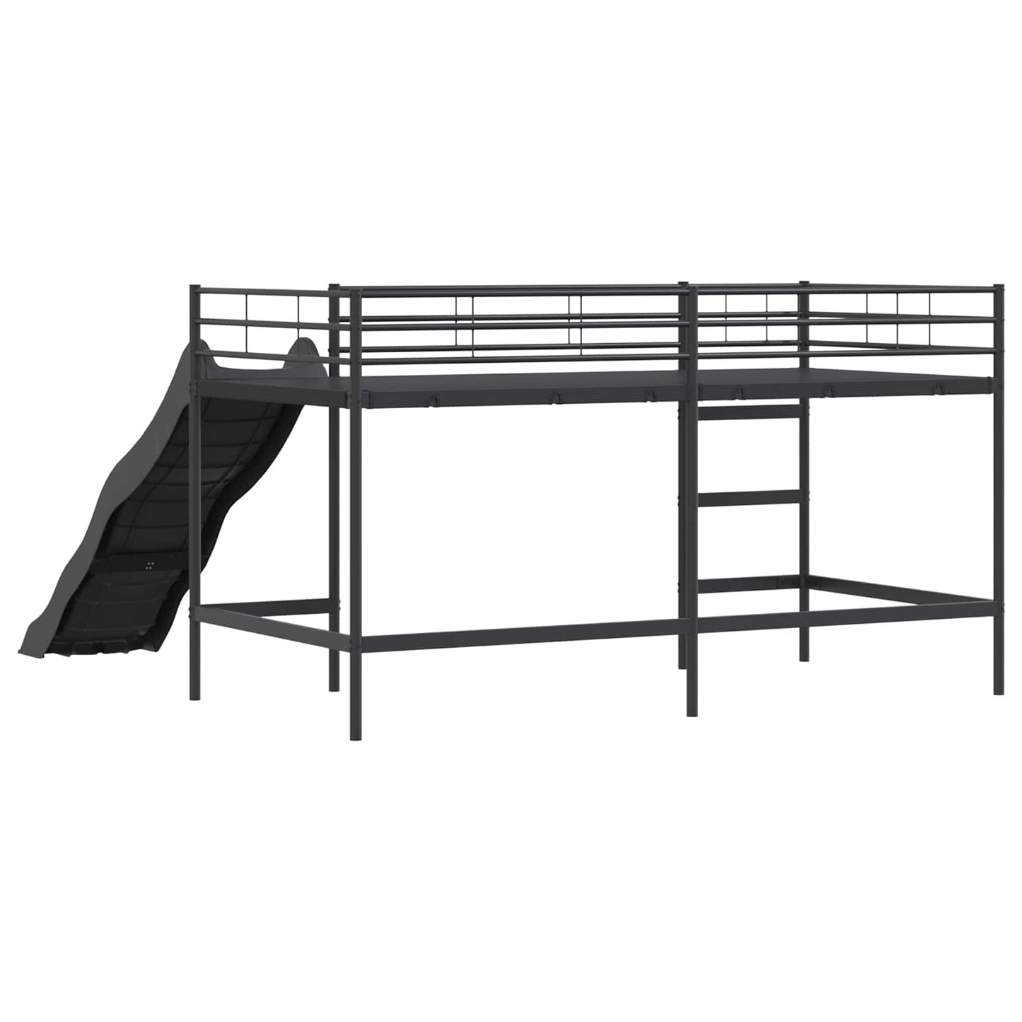 Barneseng med sklie Svart og Anthracite 107 x 200 cm vidaXL