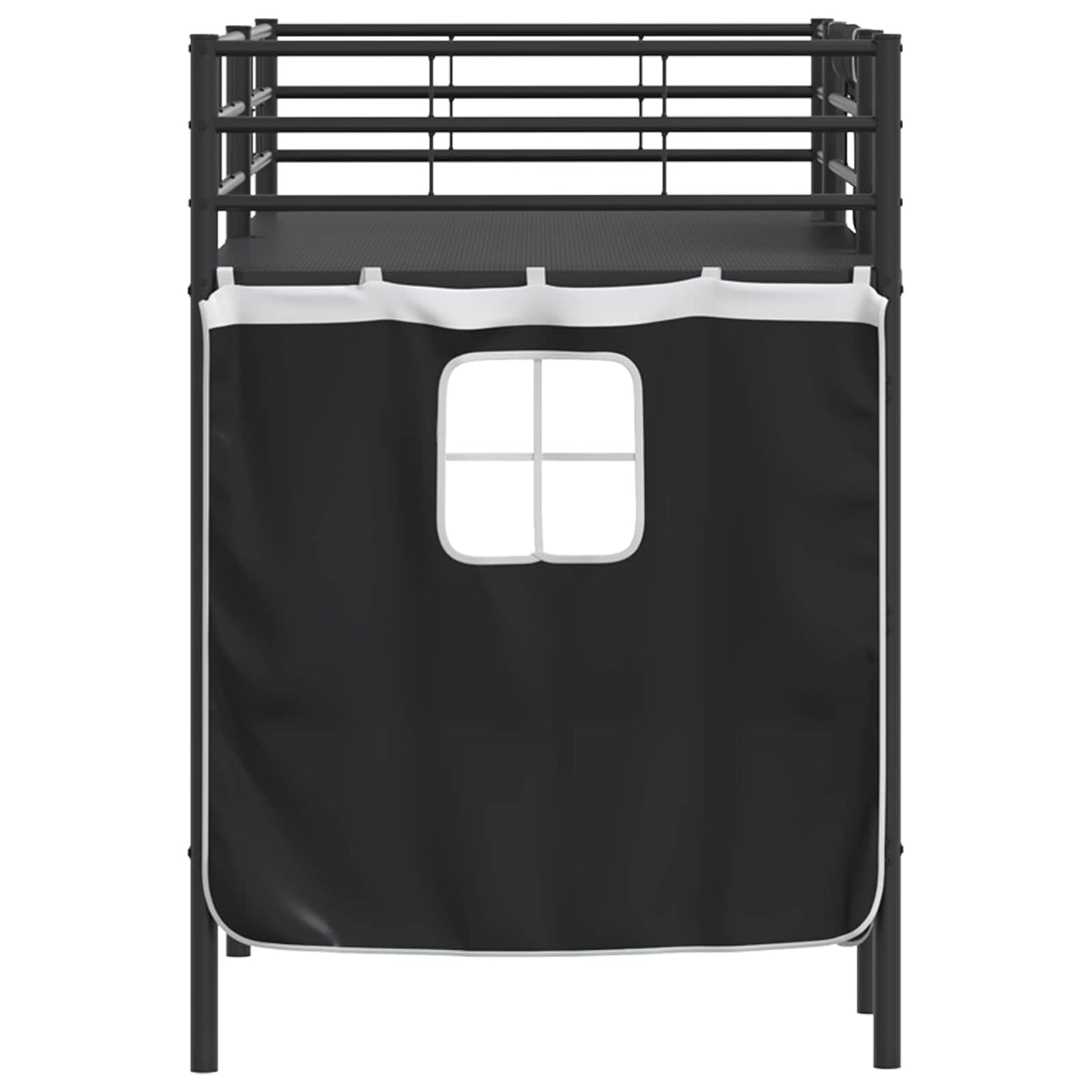 Kiddos Loft Senge Ramme med Gardiner Svart 90 x 190 cm