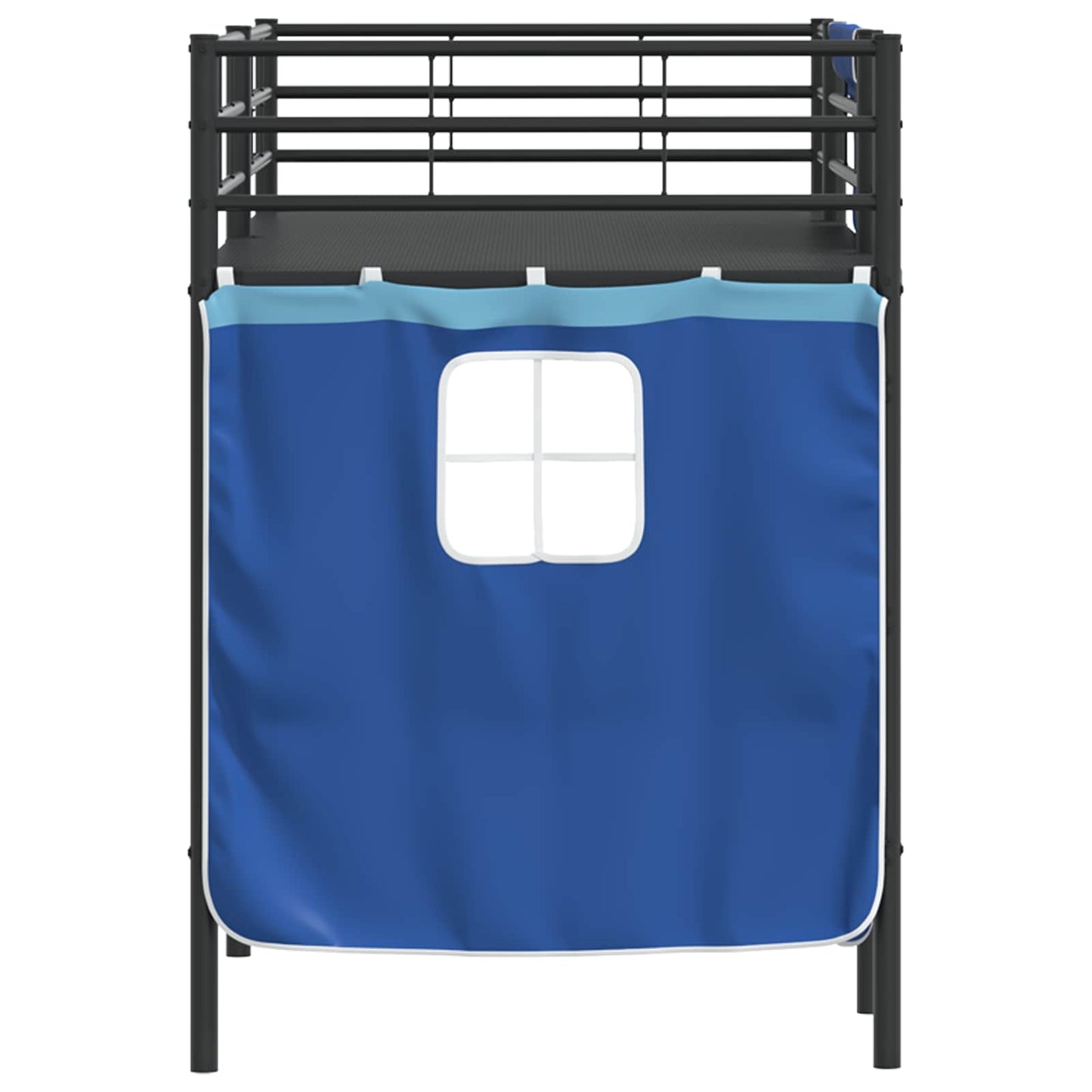 Kiddos Loft Senge Ramme med Gardiner Svart og Blå 90 x 190 cm