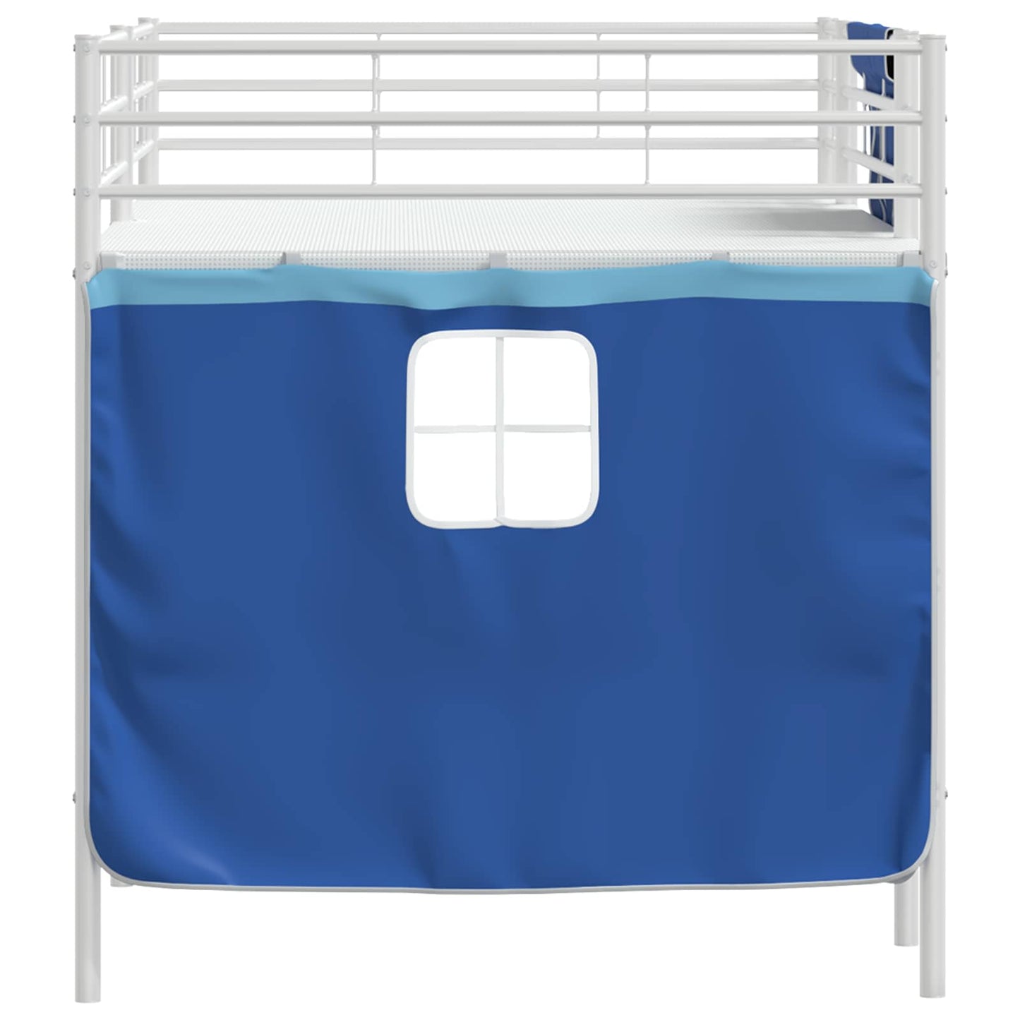 Kiddos Loft Senge Ramme med Gardiner Hvit og blå 80 x 200 cm