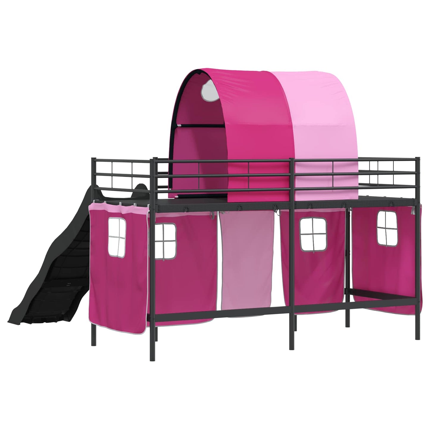 Barns Lofteseng Svart og Rosa 90 x 190 cm Metall