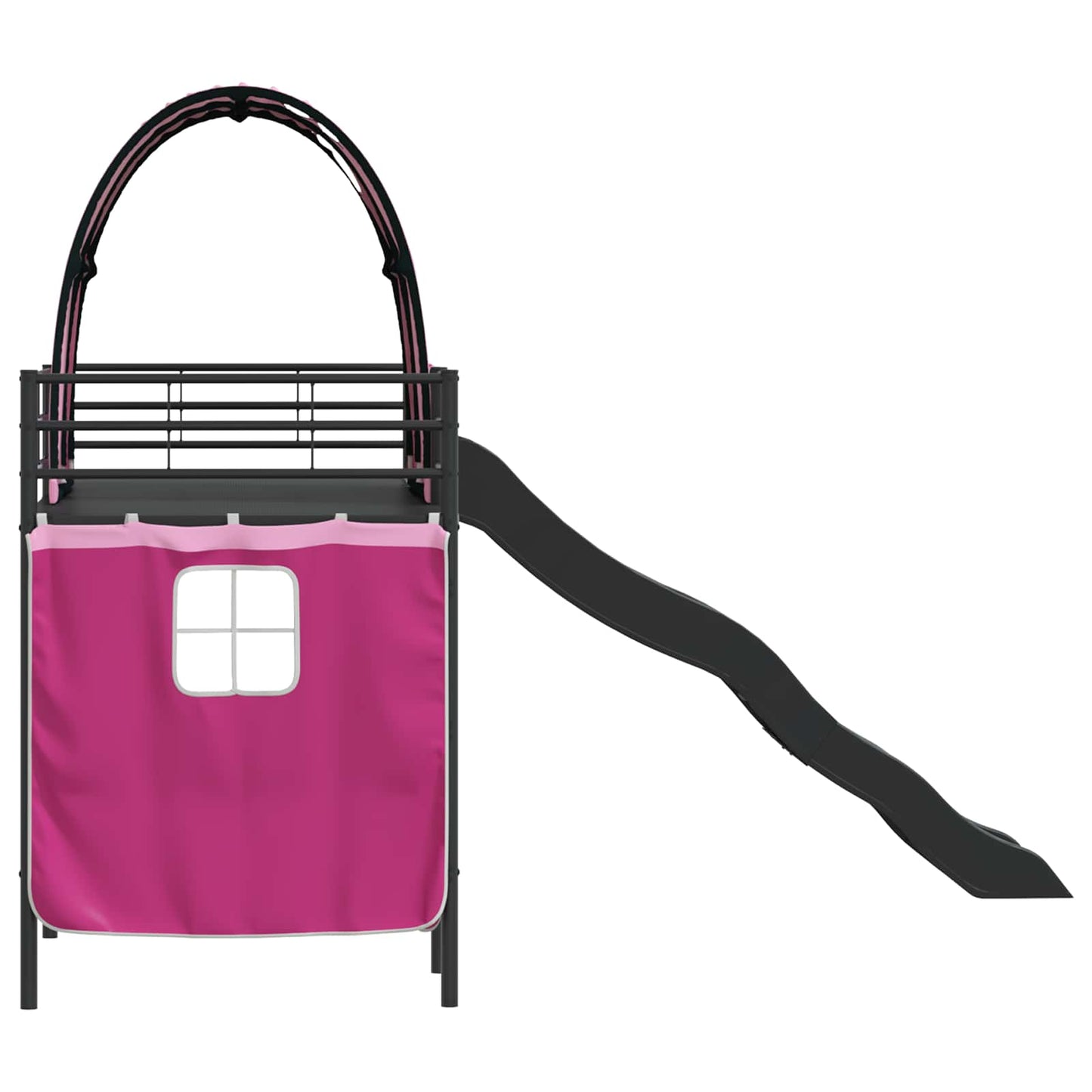 Barns Lofteseng Svart og Rosa 90 x 190 cm Metall