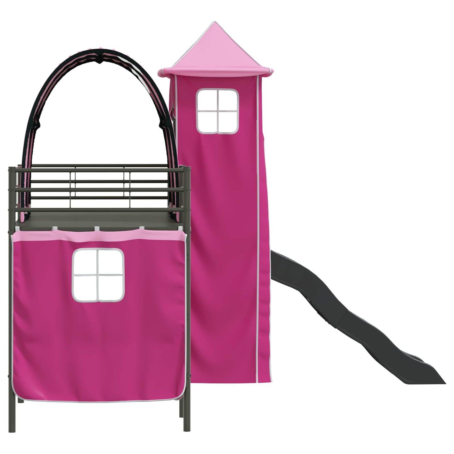 Barns Lofteseng Ensfarget Svart og Rosa 100 x 190 cm Metall