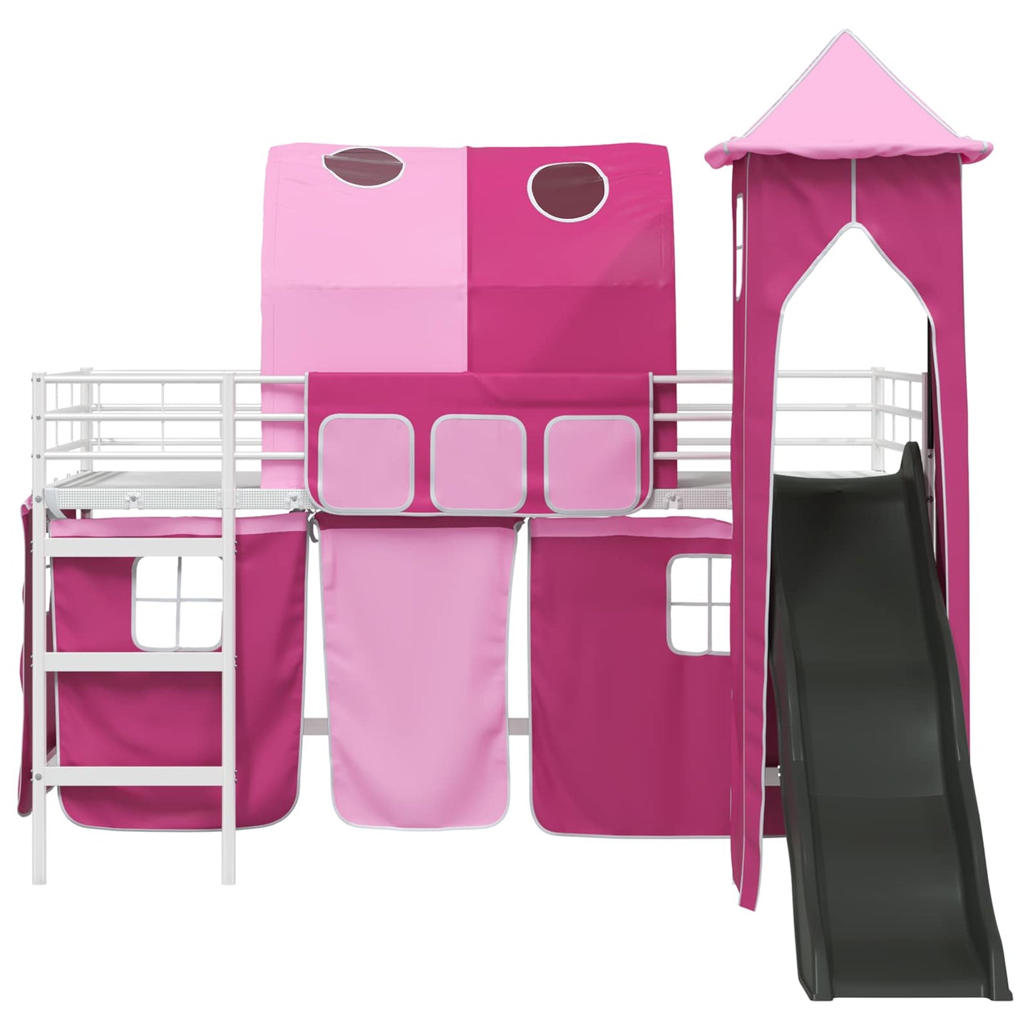 Barns Lofteseng Ensfarget Hvit og rosa 80 x 200 cm Metall