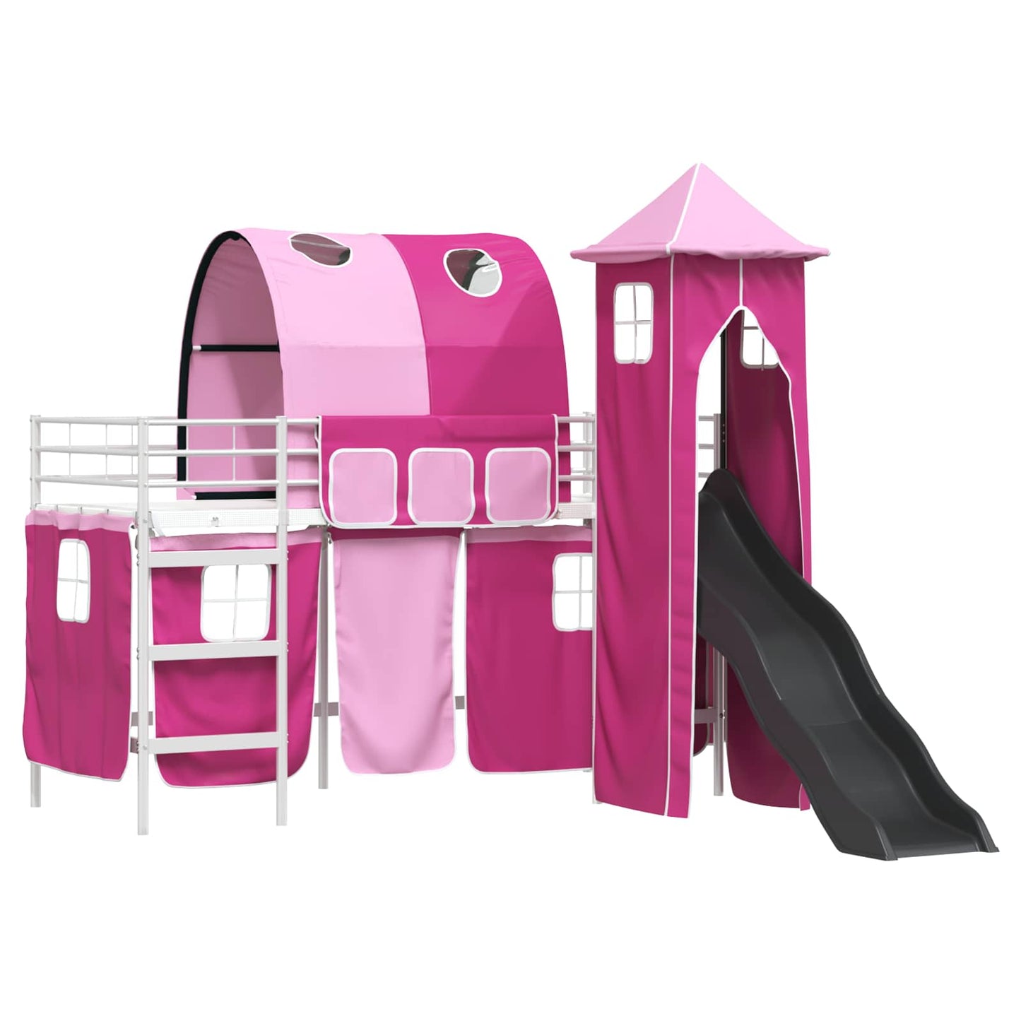 Barns Lofteseng Ensfarget Hvit og rosa 100 x 190 cm Metall