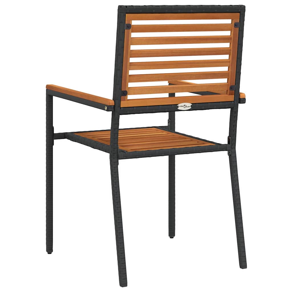 Hage stabelstoler 4 pcs Brun og svart 54 x 56 x 90 cm