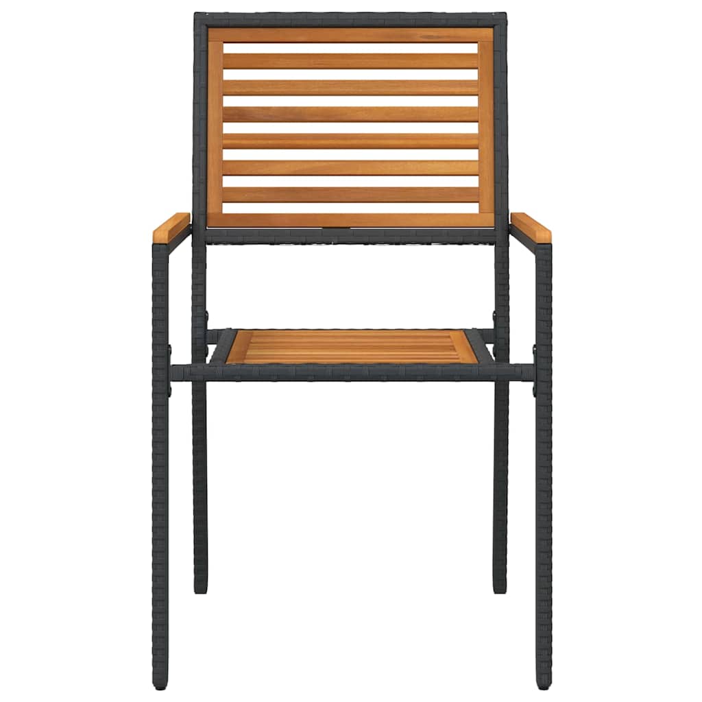 Hage stabelstoler 4 pcs Brun og svart 54 x 56 x 90 cm