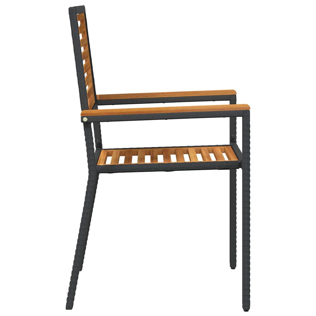 Hage stabelstoler 4 pcs Brun og svart 54 x 56 x 90 cm