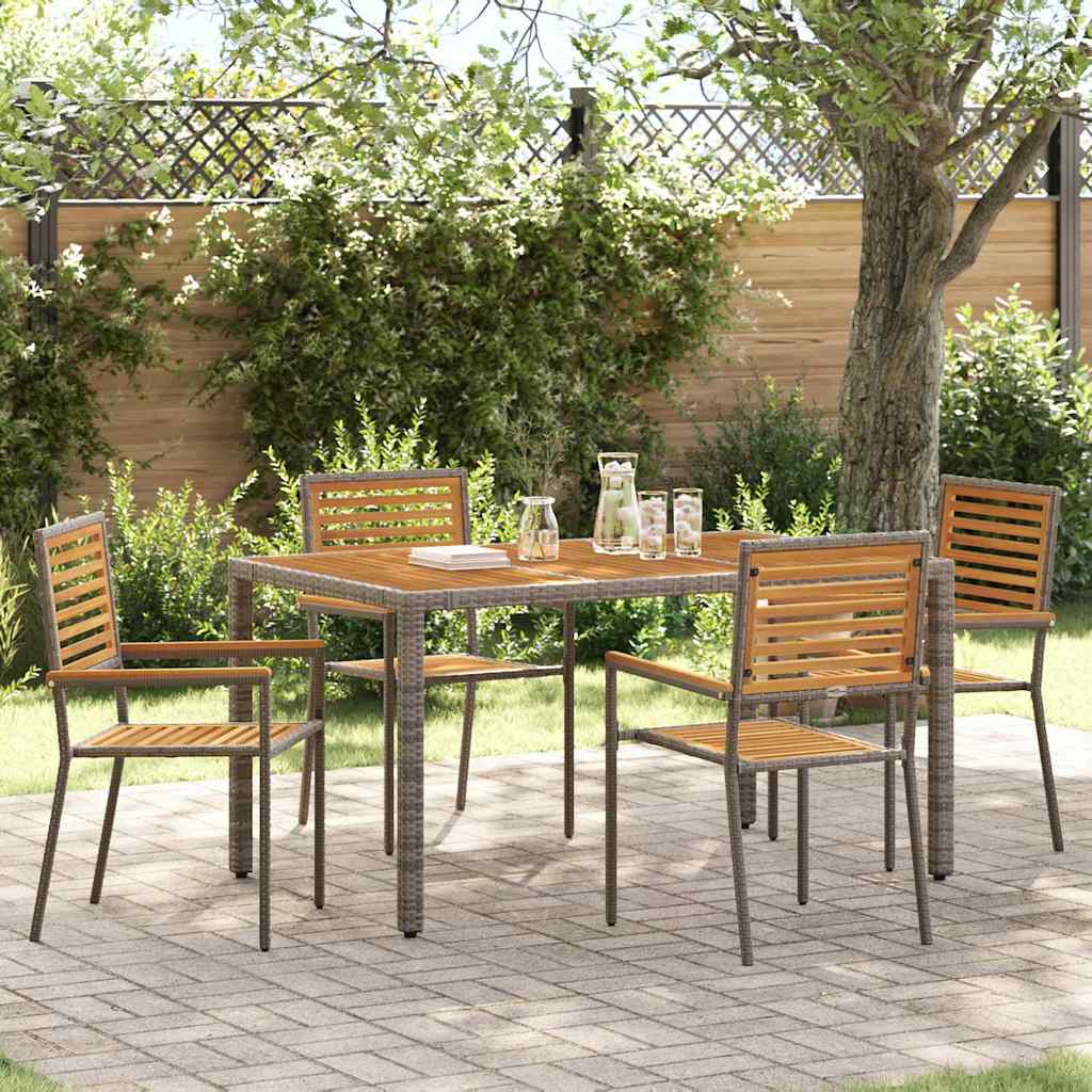 Hage stabelstoler 4 pcs Brun og Grå 54 x 56 x 90 cm