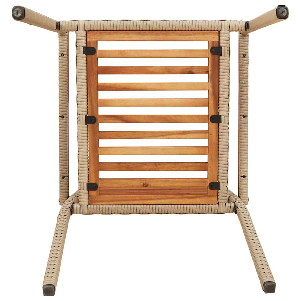 Hage stabelstoler 4 pcs Brun og Beige 54 x 56 x 90 cm