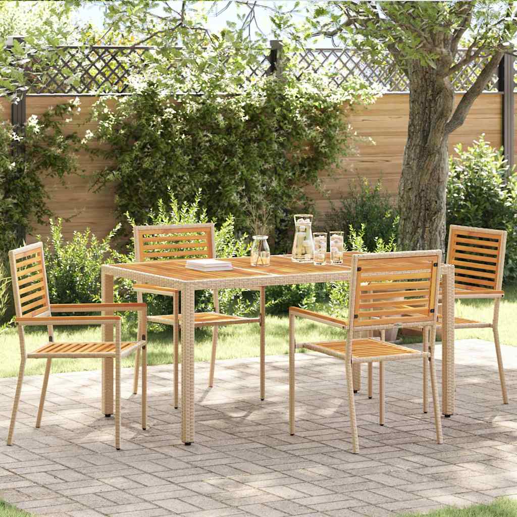 Hage stabelstoler 4 pcs Brun og Beige 54 x 56 x 90 cm