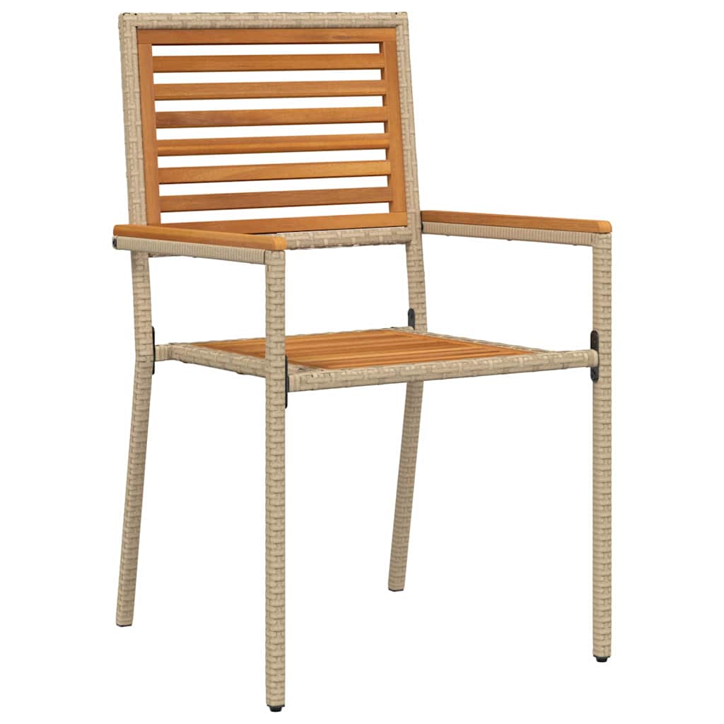 Hage stabelstoler 4 pcs Brun og Beige 54 x 56 x 90 cm