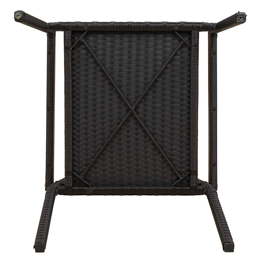 Hage stabelstoler 4 pcs Svart og Brun 54 x 56 x 90 cm