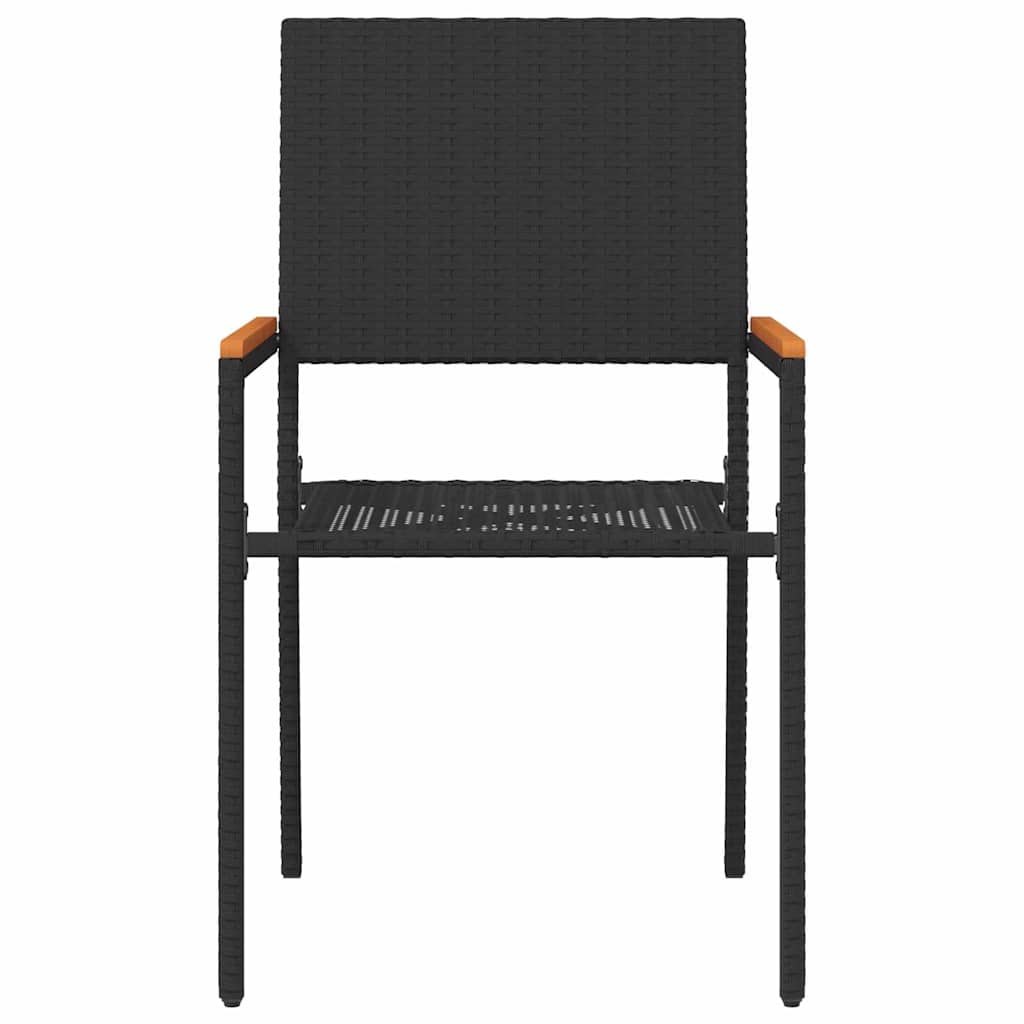 Hage stabelstoler 4 pcs Svart og Brun 54 x 56 x 90 cm