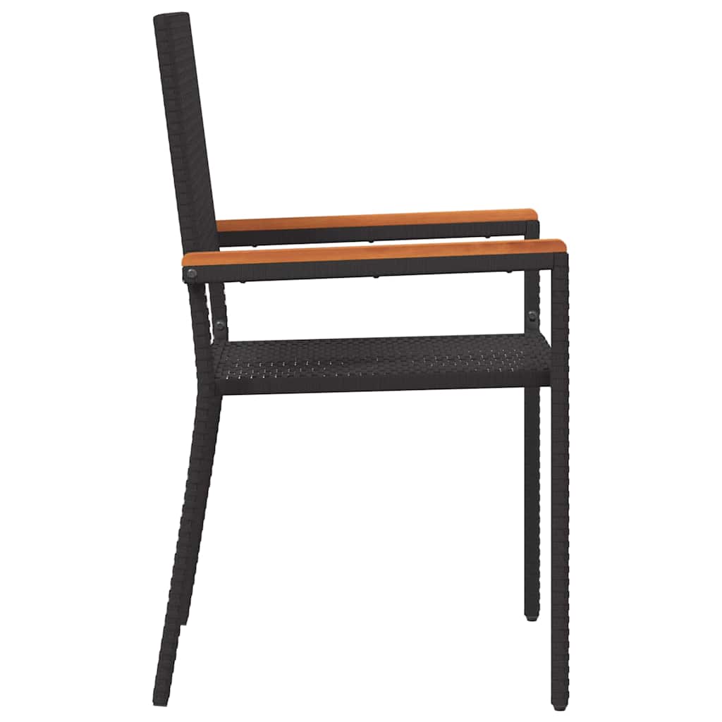 Hage stabelstoler 4 pcs Svart og Brun 54 x 56 x 90 cm