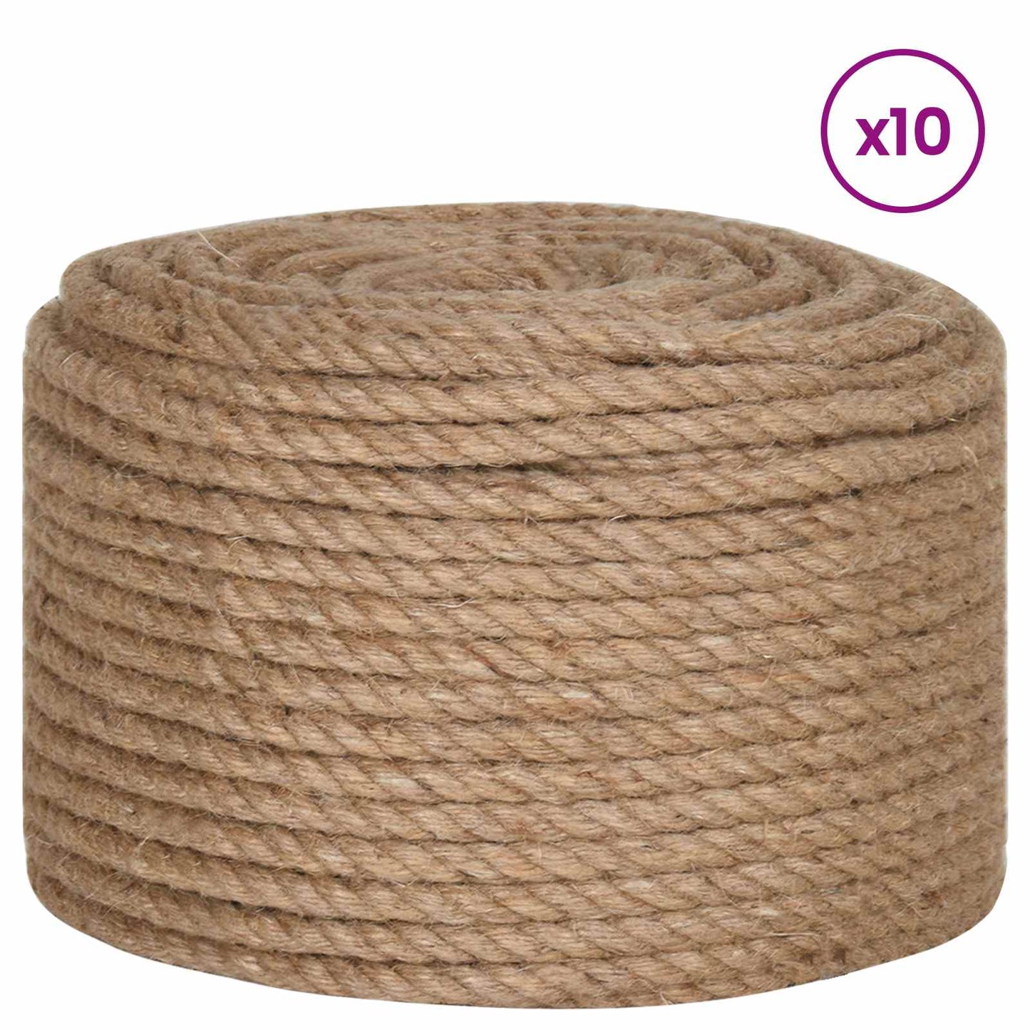 Jute Tau 10 pcs 2 Naturlig 100% Tossa jute