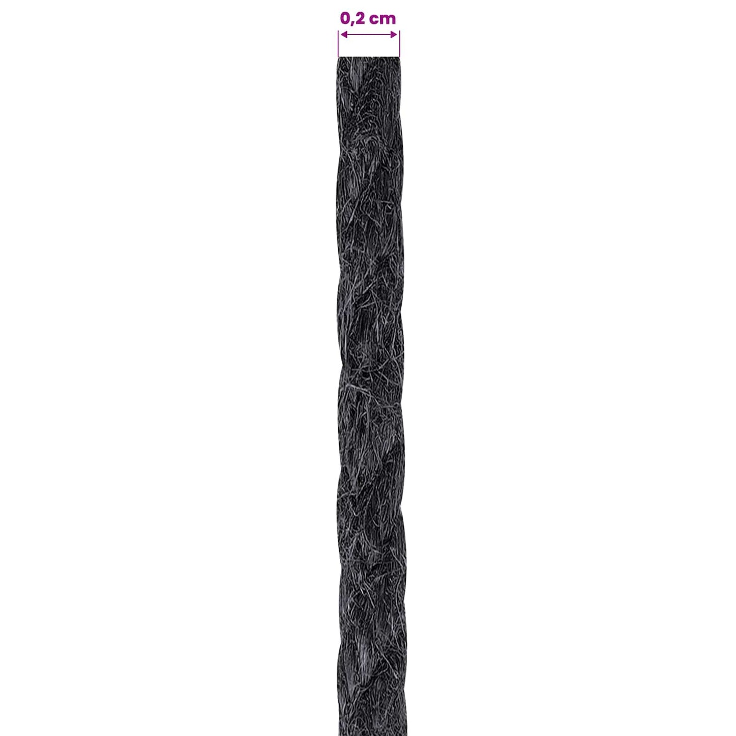 Jute Tau 10 pcs 2 Svart 100% Tossa jute
