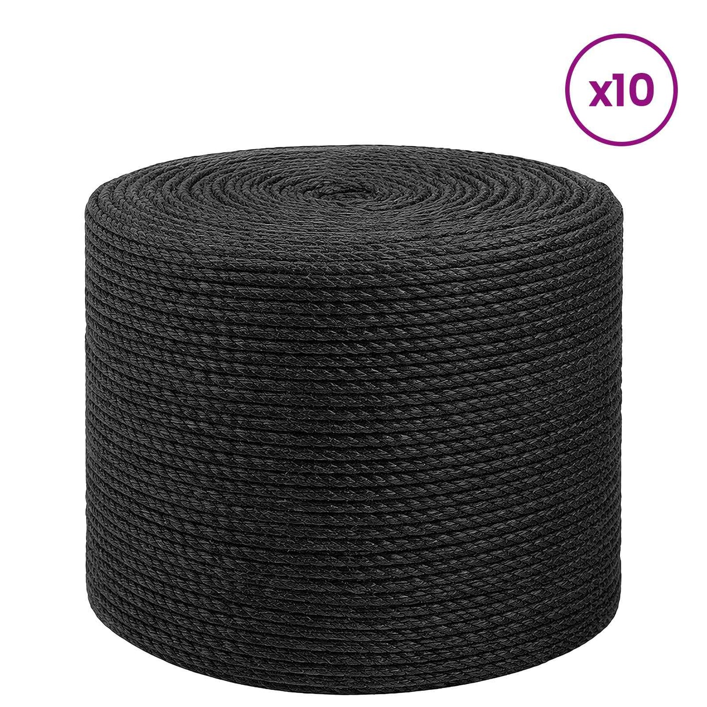Jute Tau 10 pcs 2 Svart 100% Tossa jute