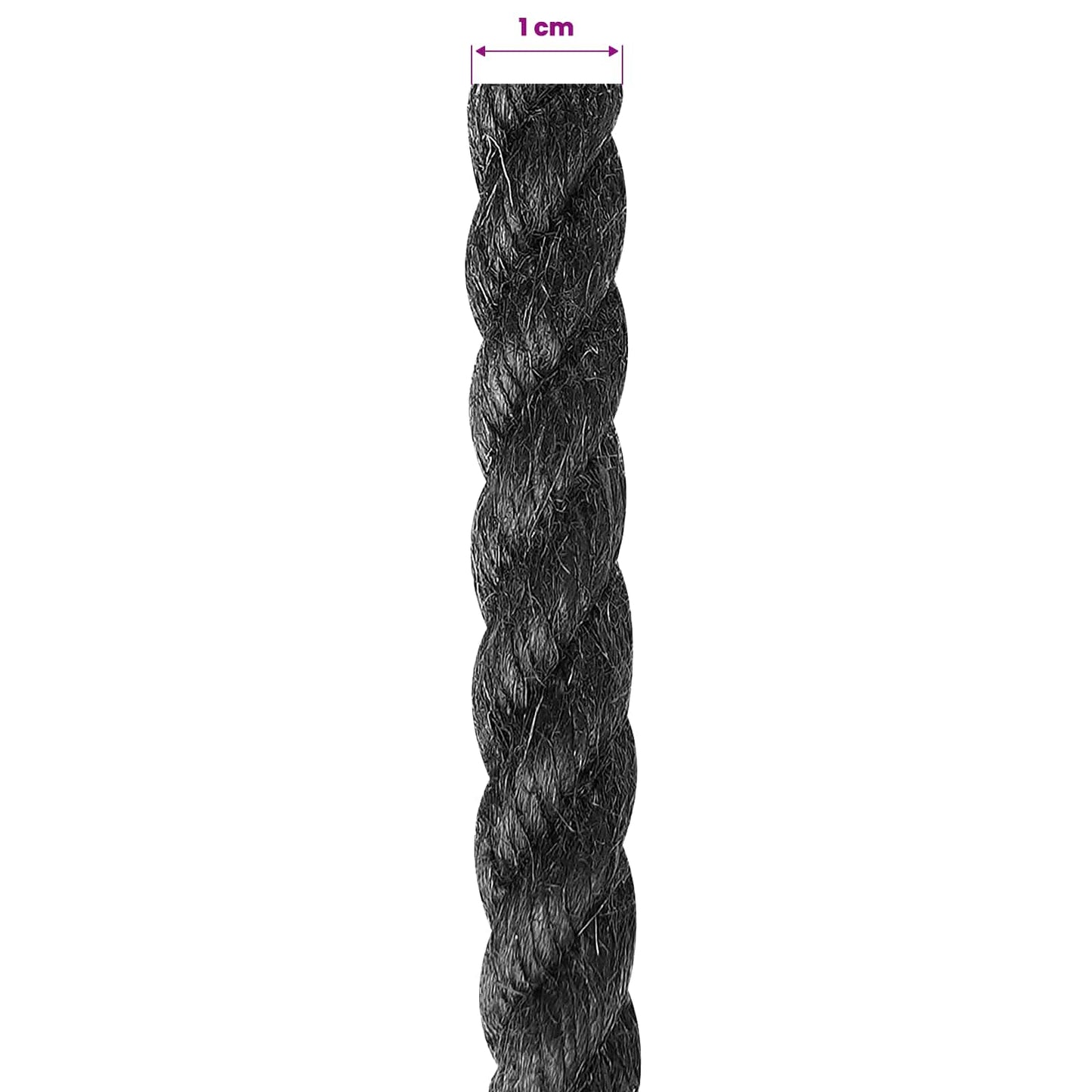Jute tau 10 Svart 100% Tossa jute