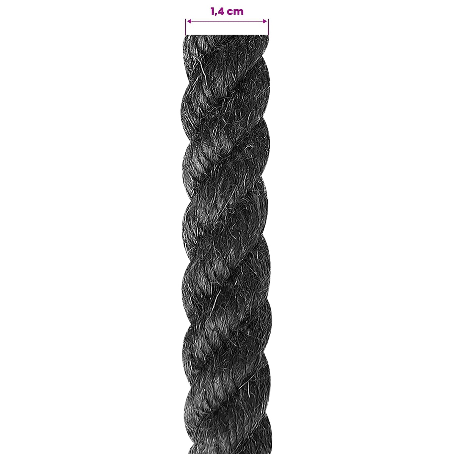 Jute tau 14 Svart 100% Tossa jute
