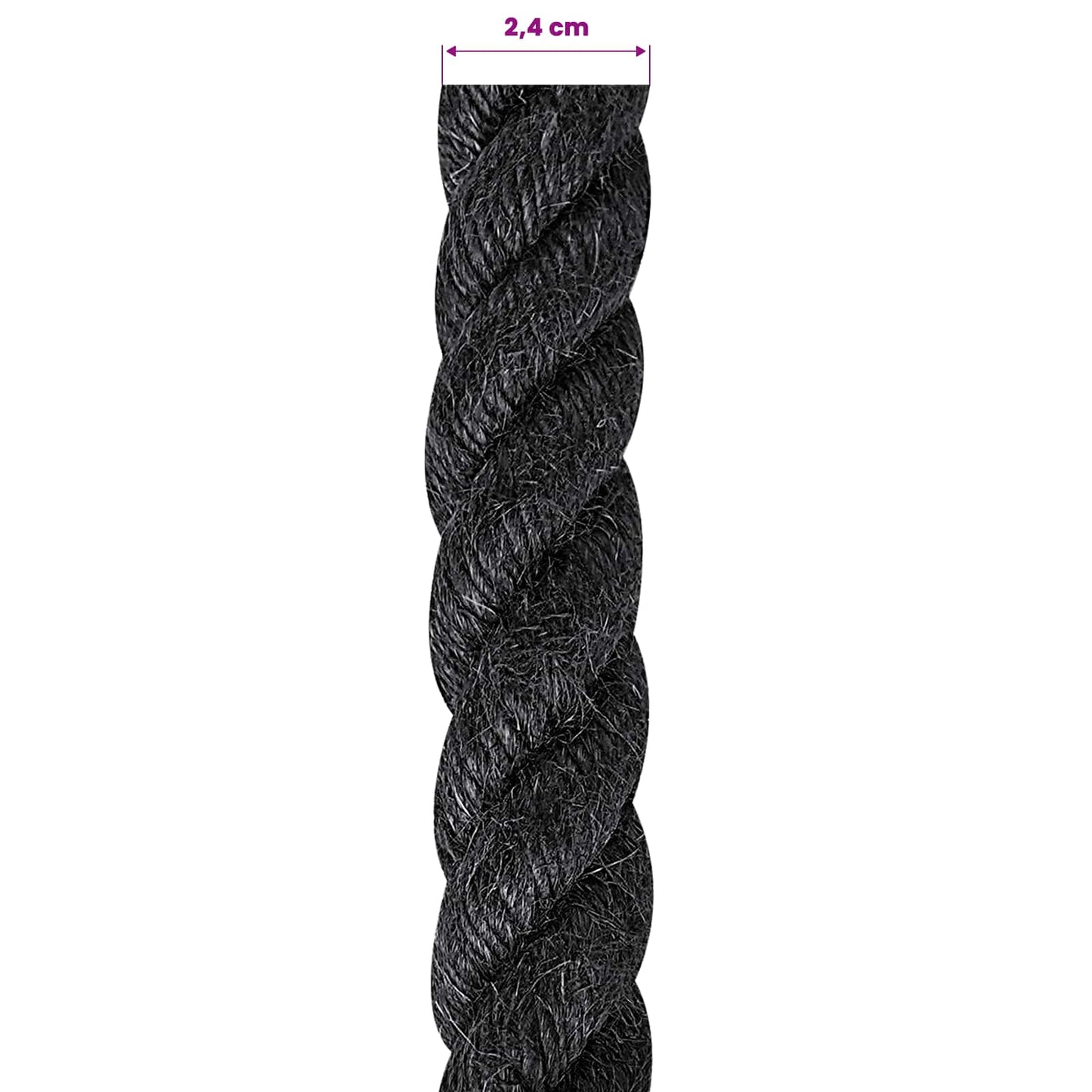 Jute tau 24 Svart 100% Tossa jute