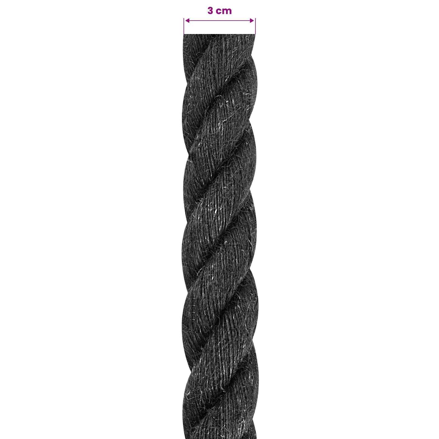 Jute tau 30 Svart 100% Tossa jute
