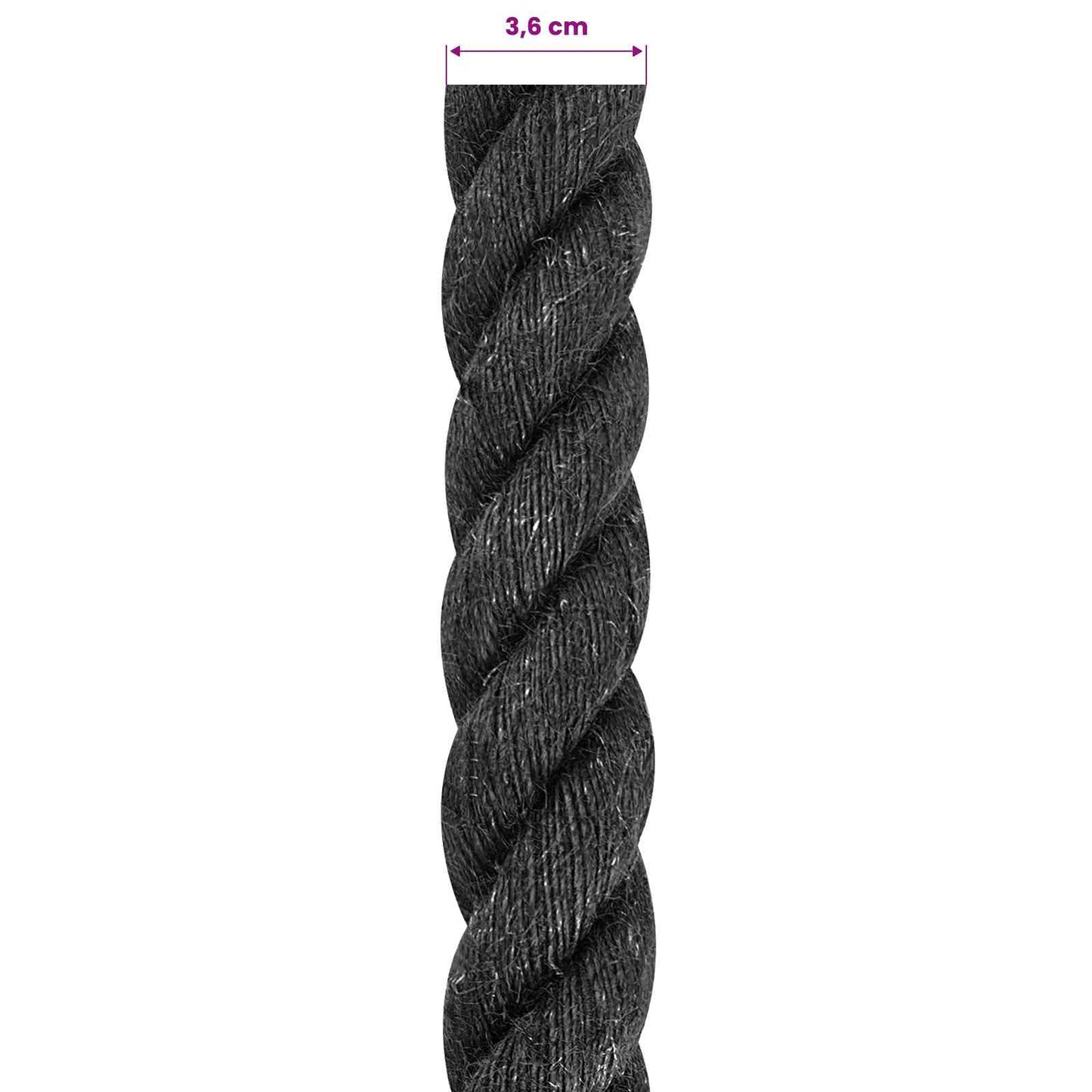 Jute tau 36 Svart 100% Tossa jute