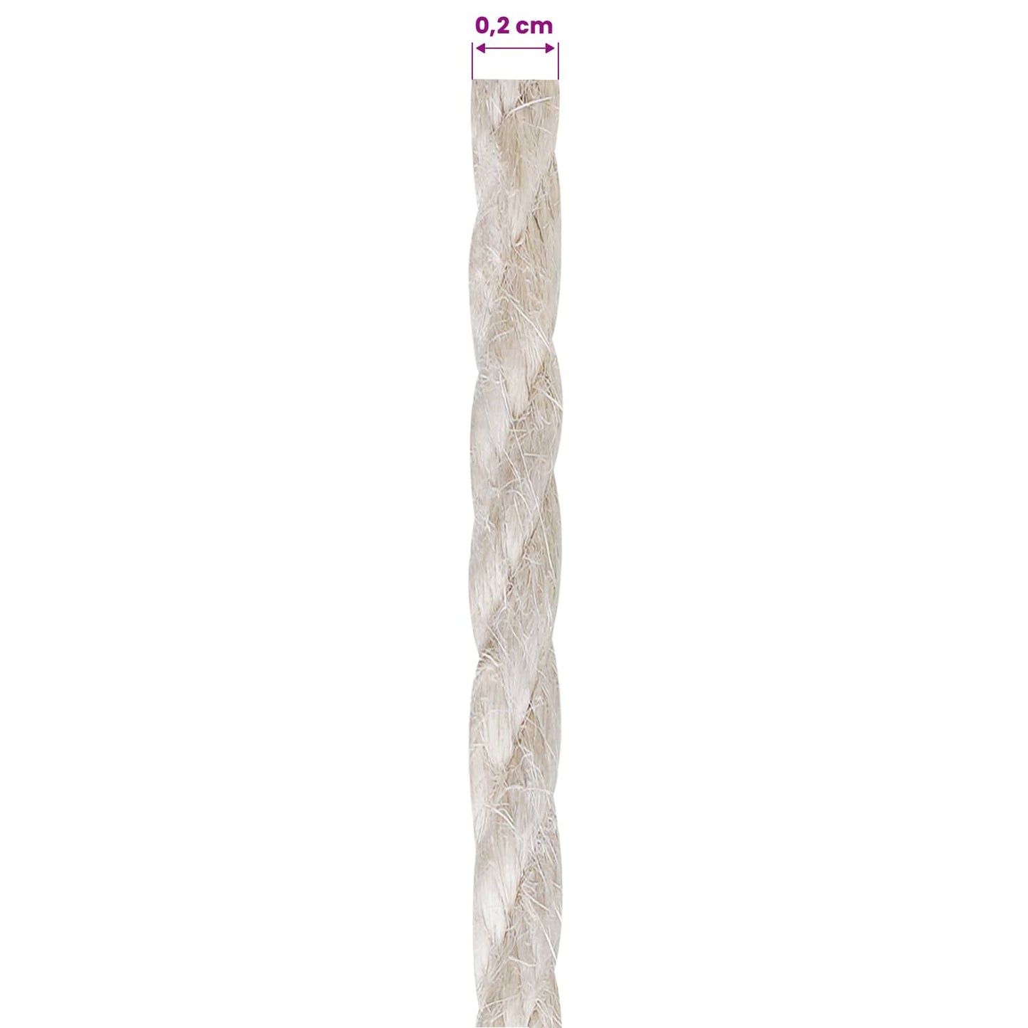 Jute Tau 2 pcs 2 Hvit 100% Tossa jute