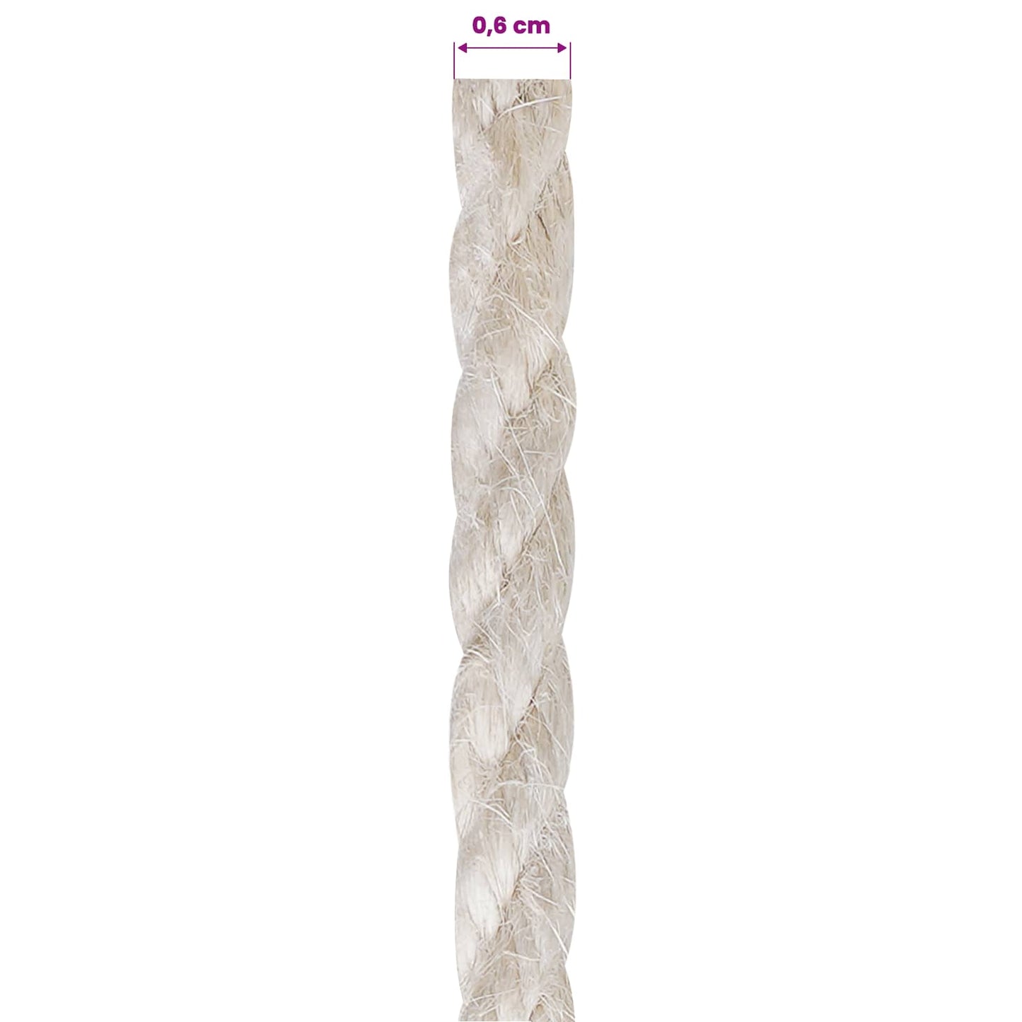 Jute tau 6 Hvit 100% Tossa jute